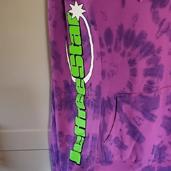 Jeffree Star Purple Tie-Dye Hoodie with Green Star Graphic - Picture 4 of 6